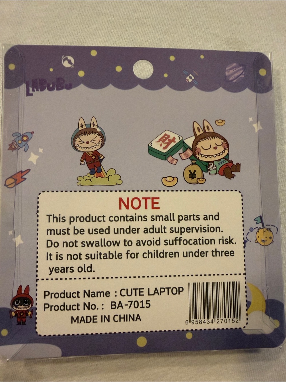 Labubu Purple Mini Paper Notebook Mini Pen Set New - Picture 2 of 4